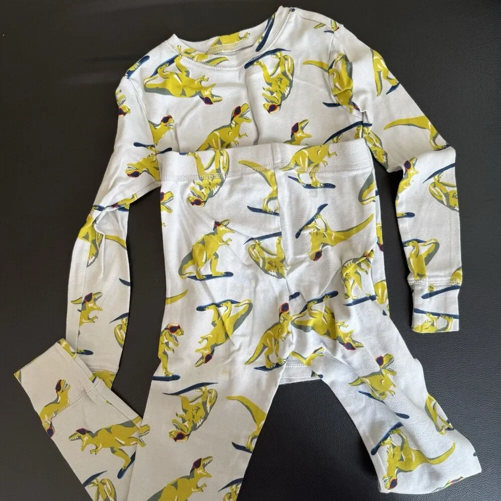 Kids Size 8 Pajamas Lot Of 5 Sets Sports Dinosaur Gap Cotton Angel Dear Viscose